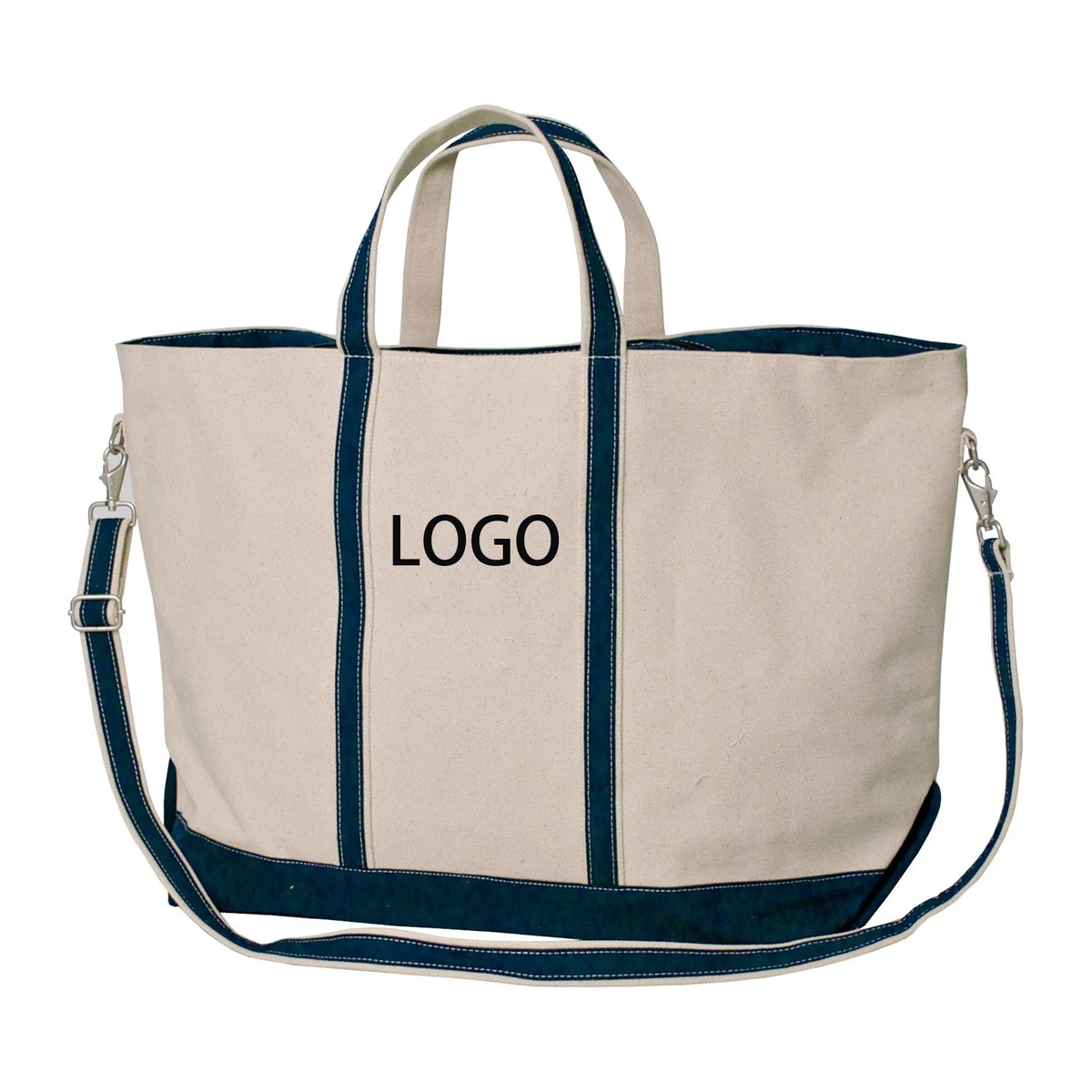Large Canvas Boat Tote Bag with Crossbody Strap 1