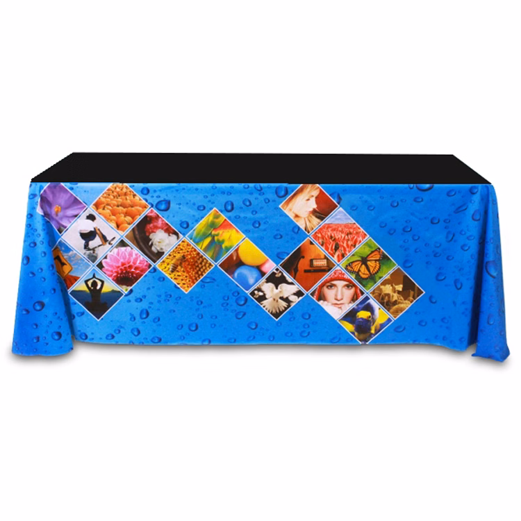 8 ft. Throw PolyKnit™ Table Cover (Dye Sub Front Panel)