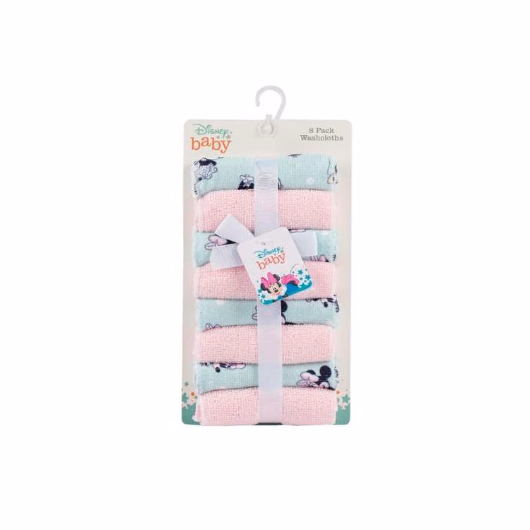 Disney Washcloths - Pink & Blue 8 Pk