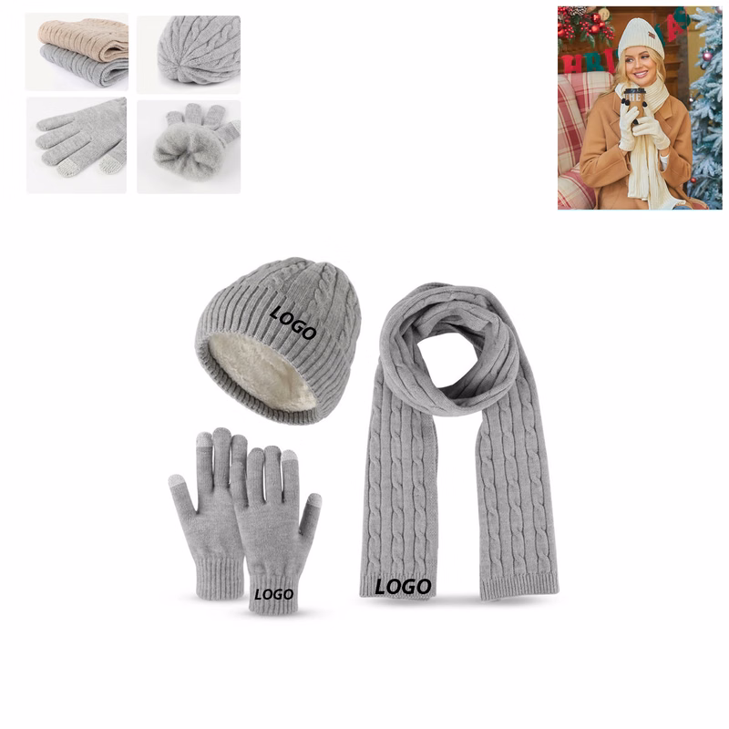 Hat Scarf Gloves Three Piece Set
