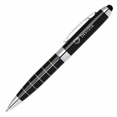 Refined Grid Design Stylus Pen - Glisten Black