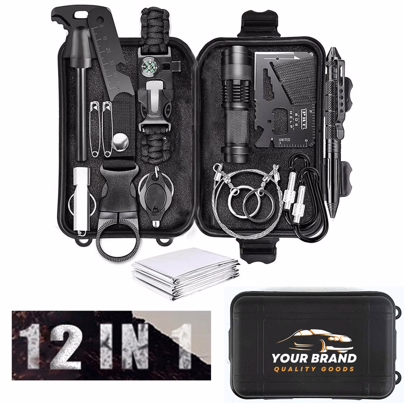 12 In 1 Survival Kit For Wilderness Survival Set