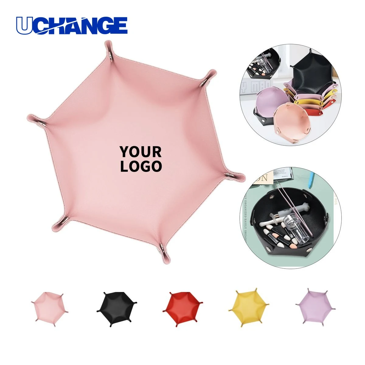 Hexagon PU Leather Cosmetic Box 1