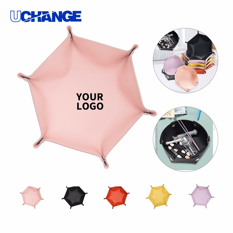 Hexagon PU Leather Cosmetic Box