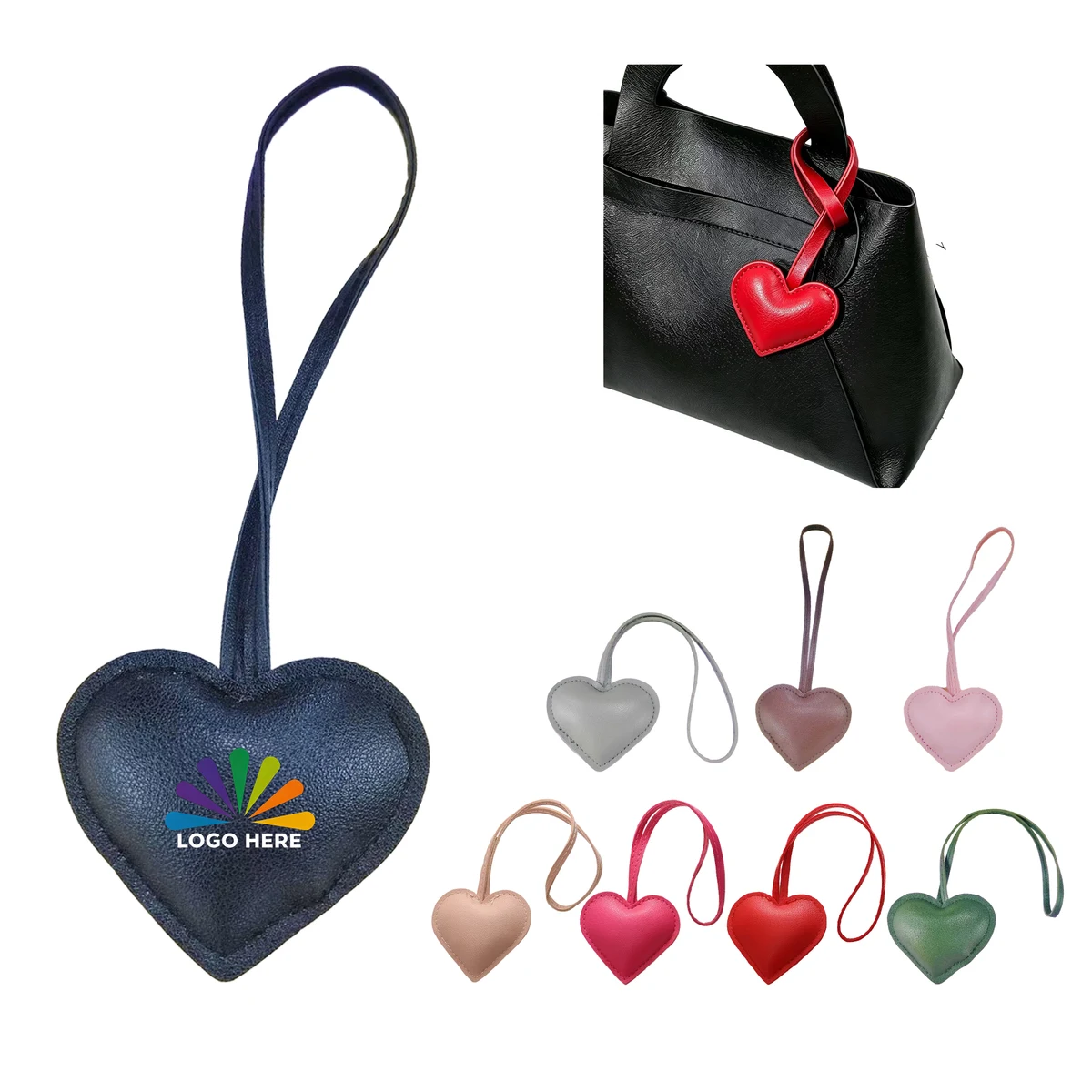 Heart Shape PU Leather Bag Charm Purse Accessory 1