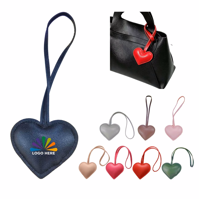 Heart Shape PU Leather Bag Charm Purse Accessory