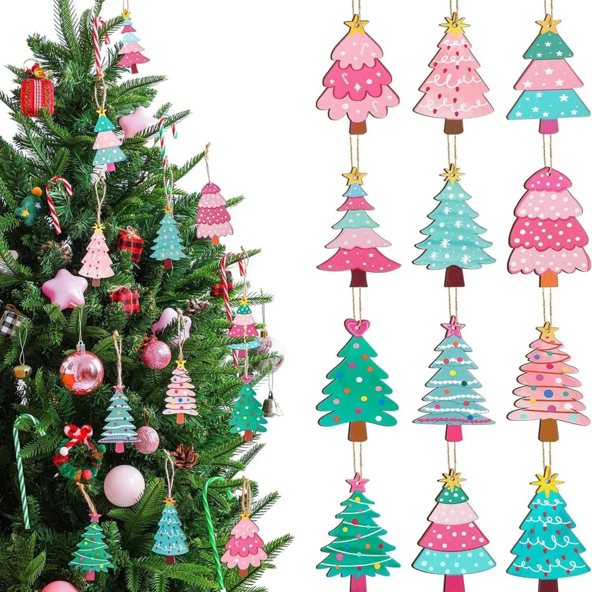 Christmas Tree Ornament Slice Wooden 1