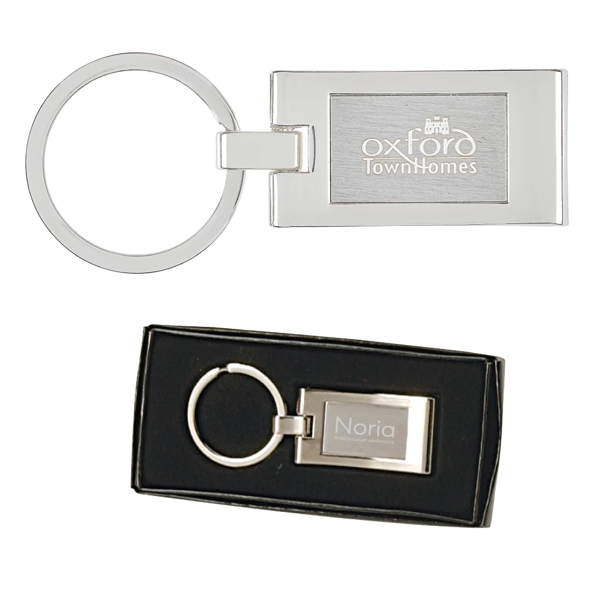 ON SALE! Sterling Silver Plated Rectangle Keyring 1