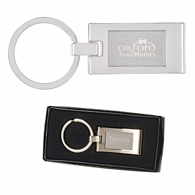 ON SALE! Sterling Silver Plated Rectangle Keyring