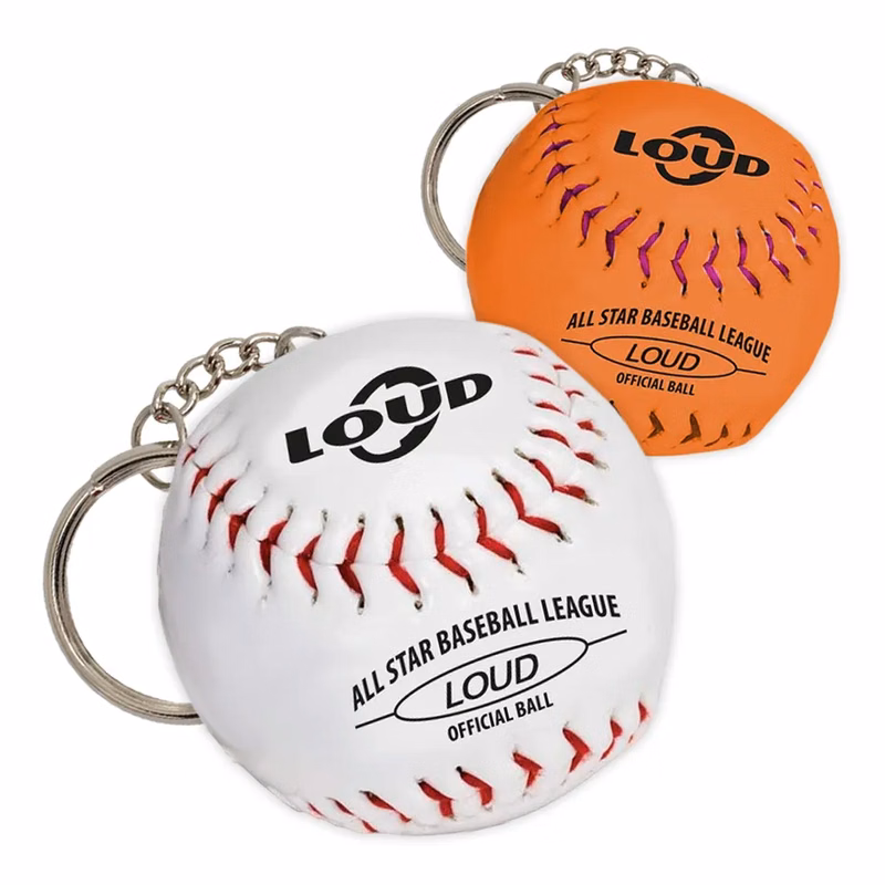 Solid Baseball Keychain Stress Ball