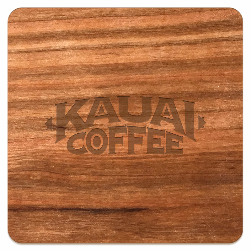 USA Made RusticRest Custom Wood Coasters with Cork Backing (4") Square