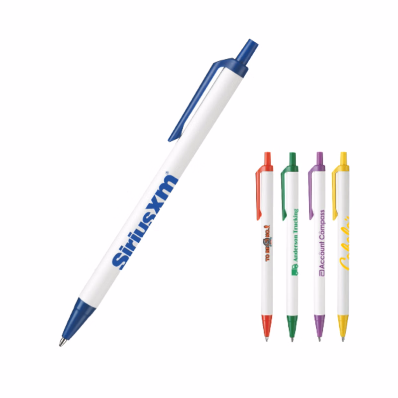 Slim White Barrel Pen