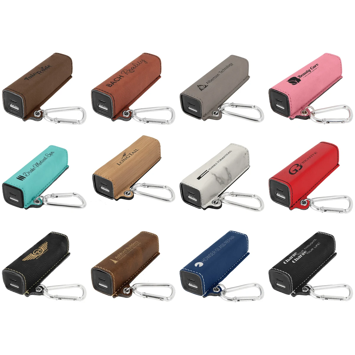 Leatherette 2200 M Ah Power Bank with Usb-C Cord 1