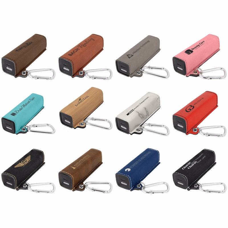Leatherette 2200 M Ah Power Bank with Usb-C Cord