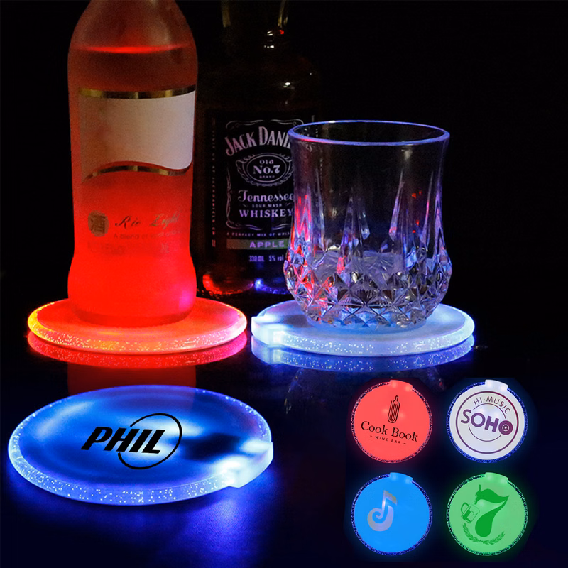 Round Gravity Sensor LED Light Up Cup Coaster