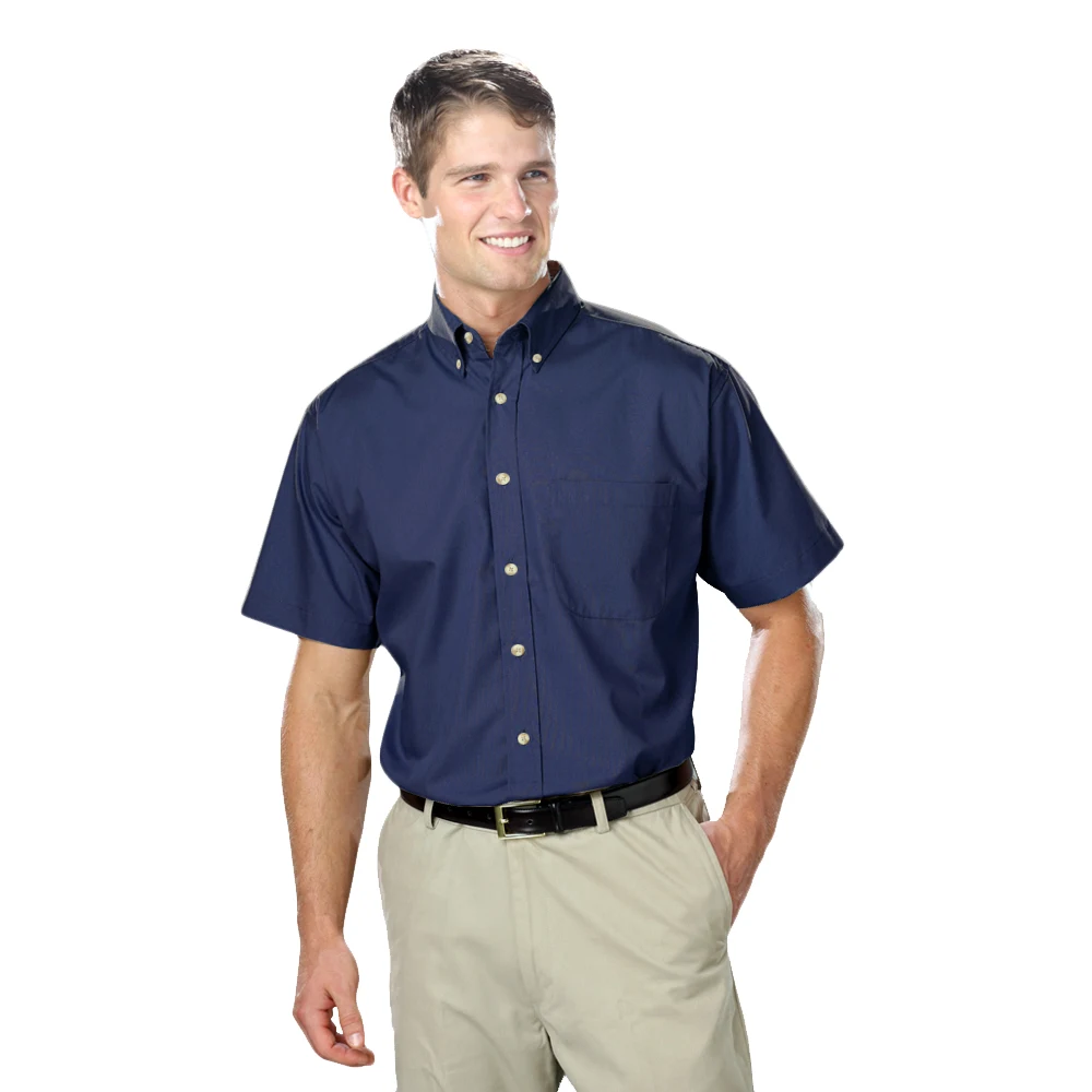 Men's Short-Sleeve Superblend Poplin Shirt with Bone Buttons 1