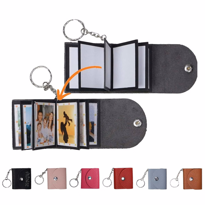 Personalized Mini PU Leather Picture Keychain