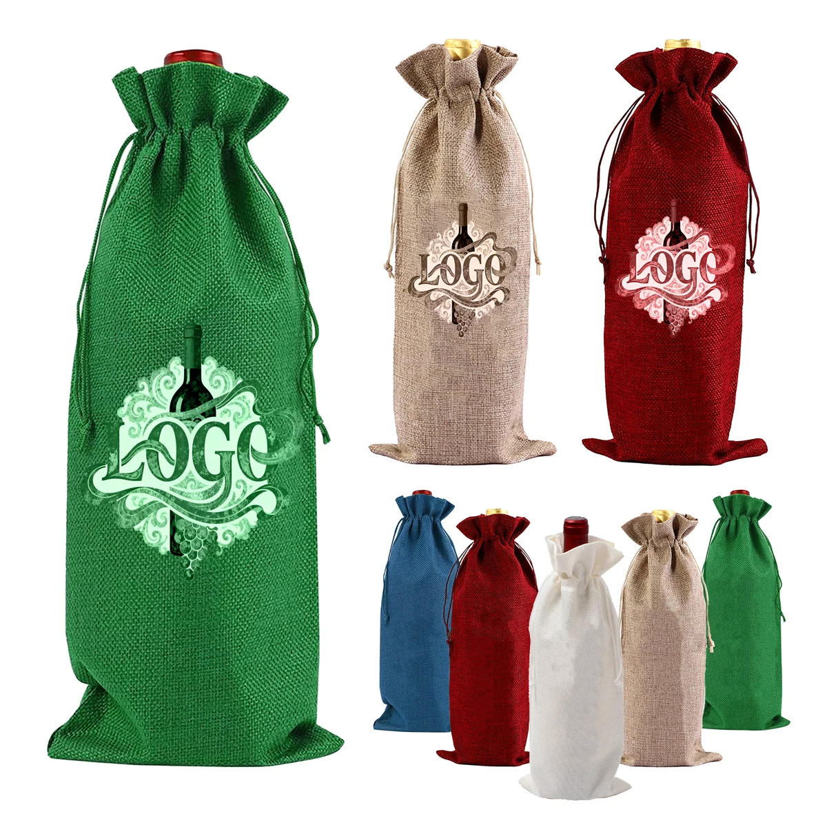Festival Drawstring Wine Bottle Bag 1