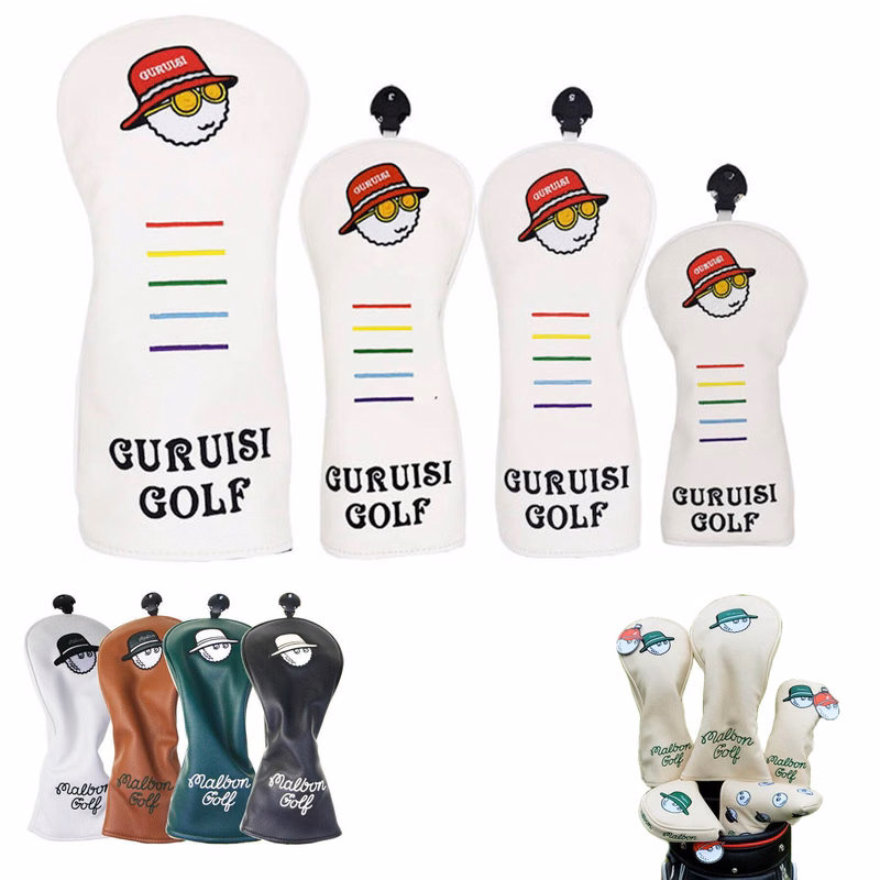 Leather Golf Iron Head Covers Set Headcover Fit All Brands
