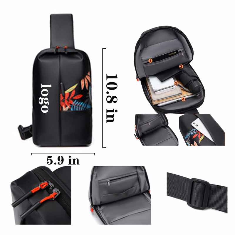 MOQ 30 Customizable Full Color Minimalist Single Shoulder Chest Bag