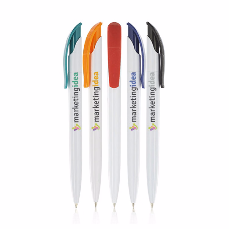 White Plastic Click Pen
