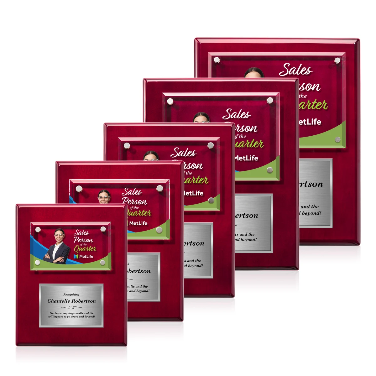 Gossamer VividPrint™ Plaque - Rosewood/Silver 1