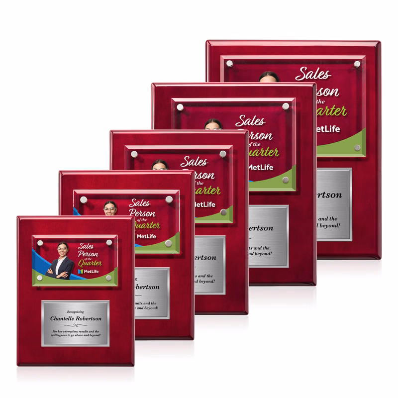 Gossamer VividPrint™ Plaque - Rosewood/Silver