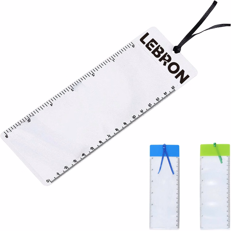 3 in 1 PVC Thin Magnifying Bookmark Ruler