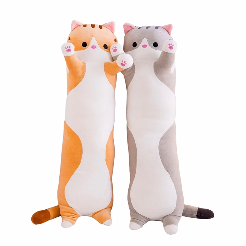 28in Long Cat Plush Body Pillow Animals Soft Plushies
