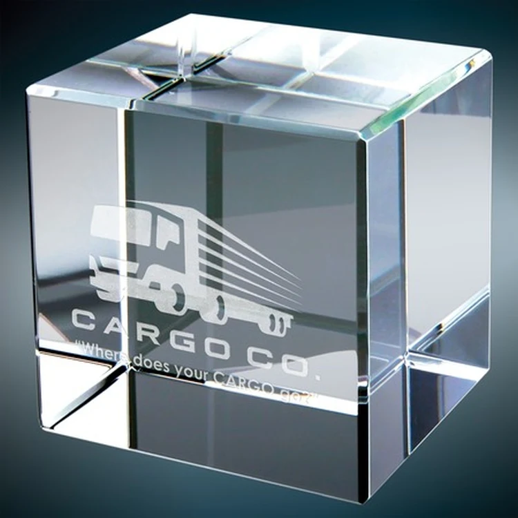 Polished Cube Crystal Award 1