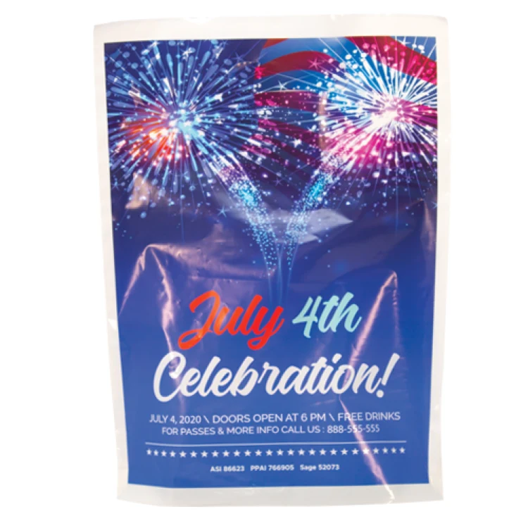 Full Color White 1-Sided Plastic Bags w/Gusset (9" x 12" x 2") 1