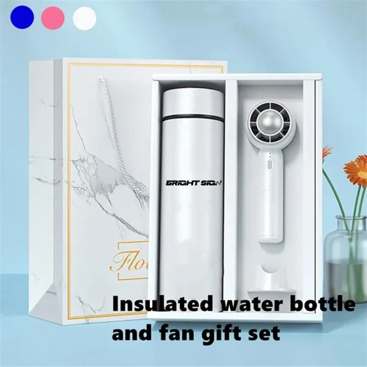 Stainless Steel Insulated Water Bottle and USB Fan Gift Set 1