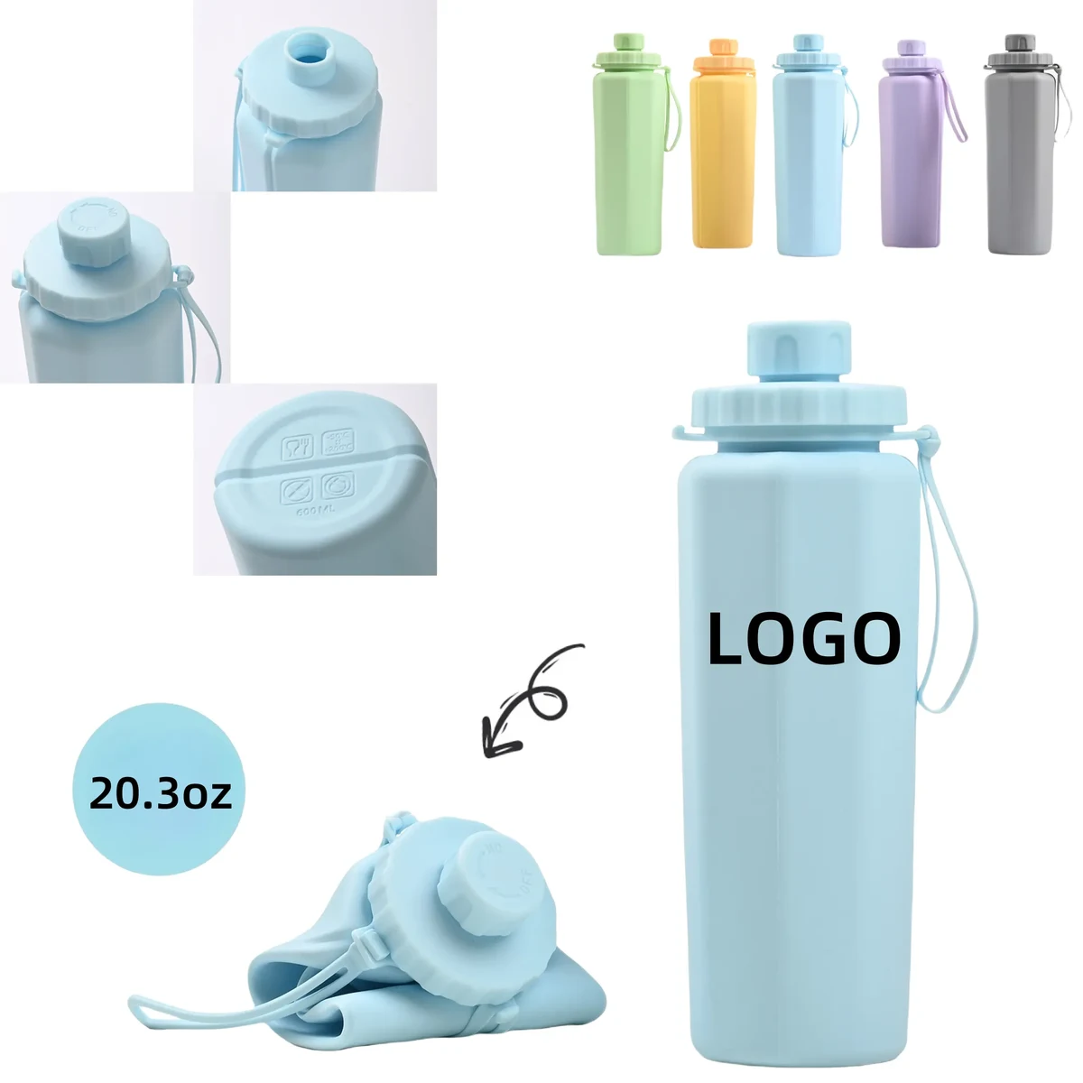 Collapsible Water Bottles Lightweight Reusable Leakproof 1