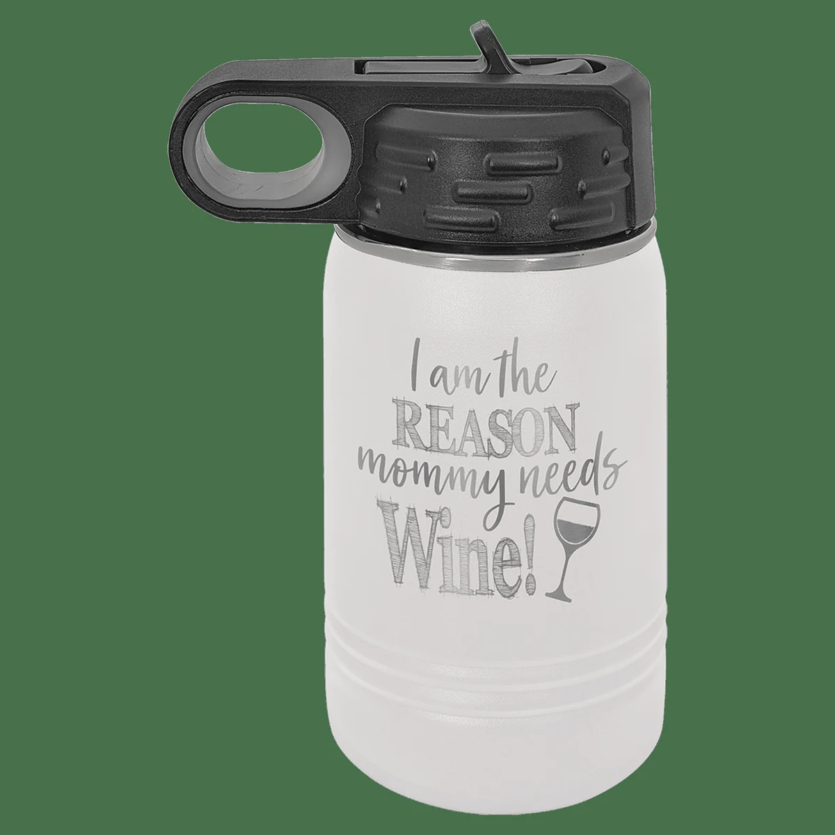 12 oz. White Laser Engraved Polar Camel Water Bottles 1