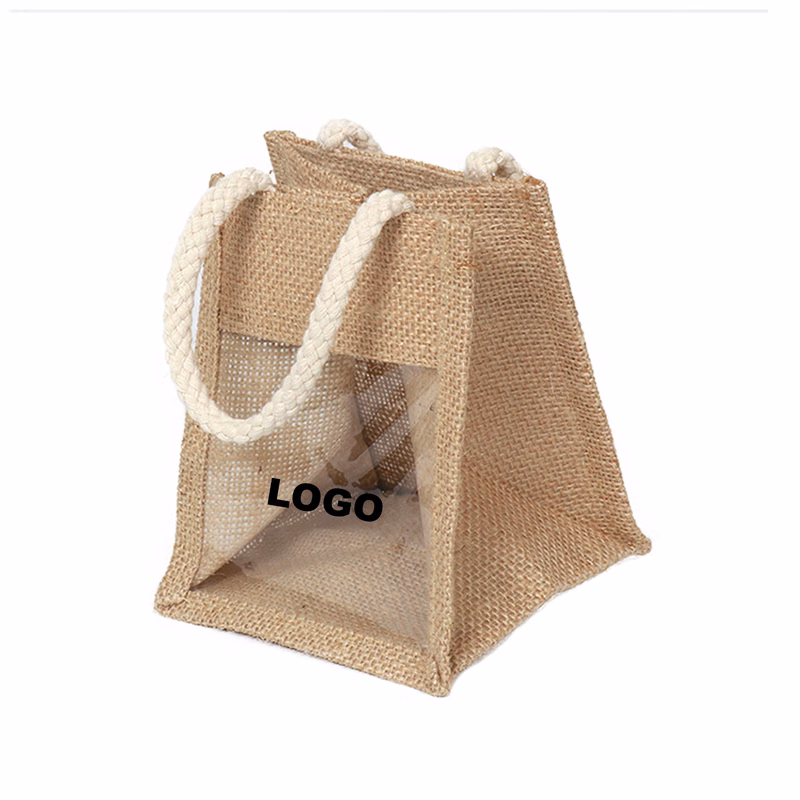 Clear PVC Natural Gift Set Jute Jar Bag