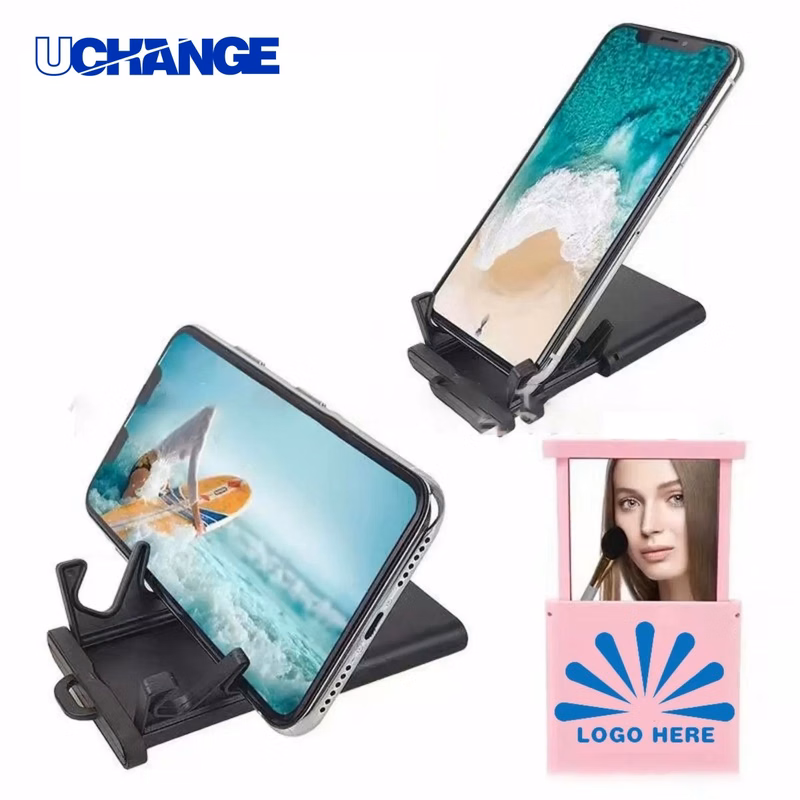 Foldable Phone Holder with Makeup Mirror