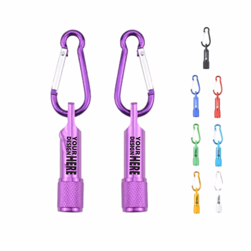 Mini Metal LED Flashlight With Carabiner