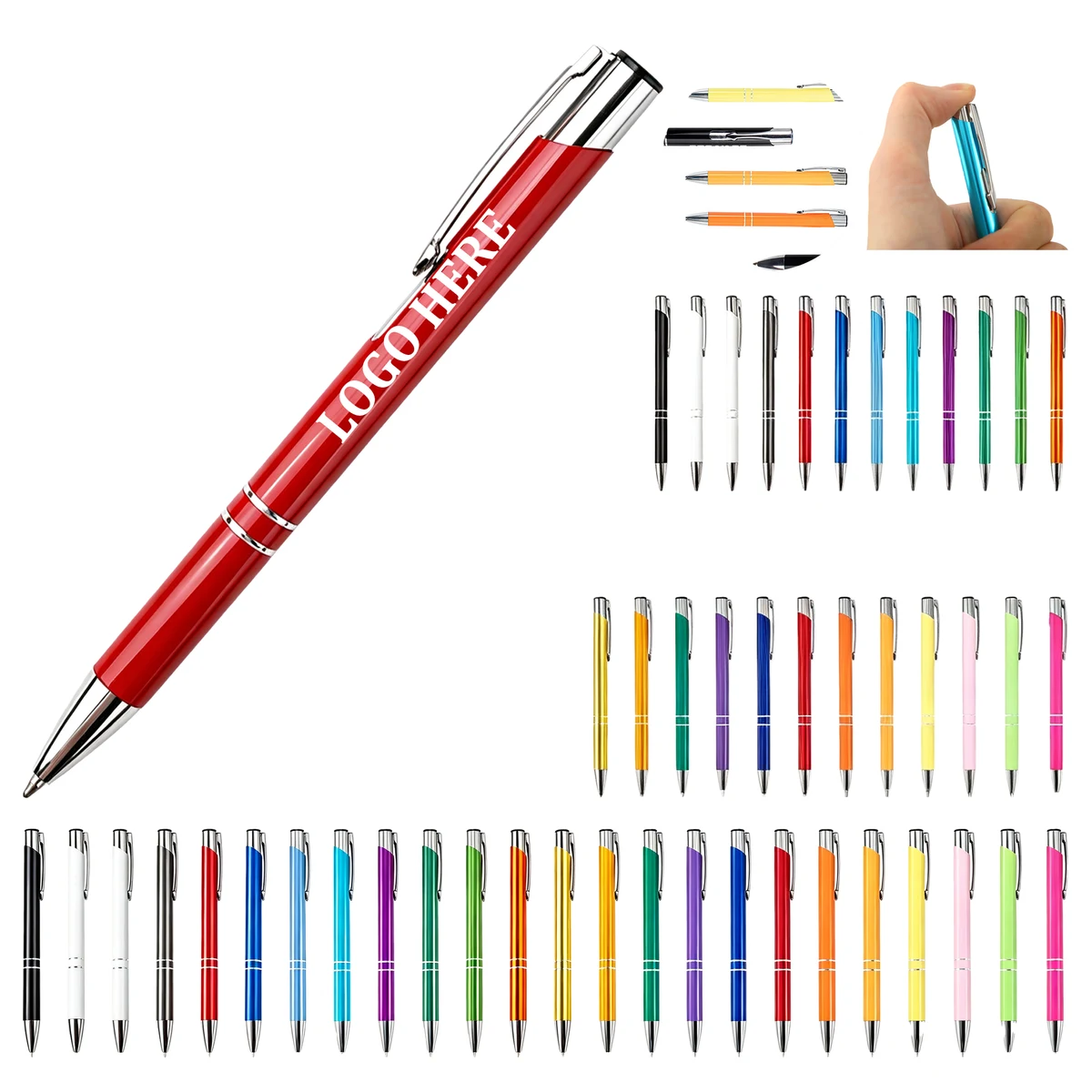 Retractable Press Type Metal Ballpoint Pen 1