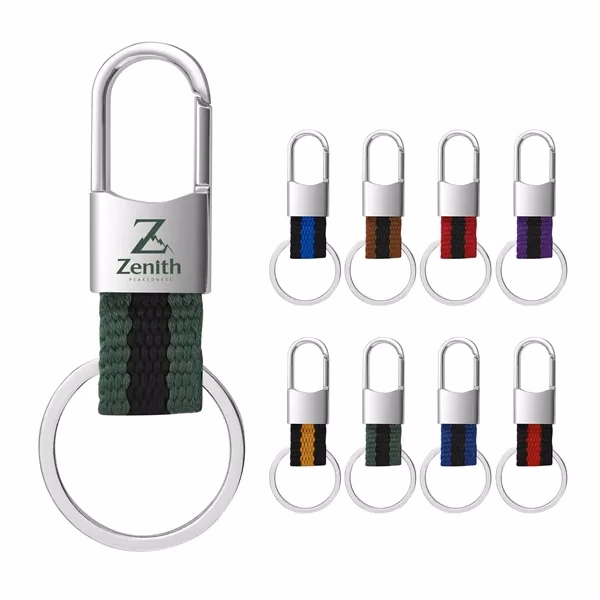 Custom Nylon Keychain with Spring Belt Clip — Compact Car Key Holder for On the Go