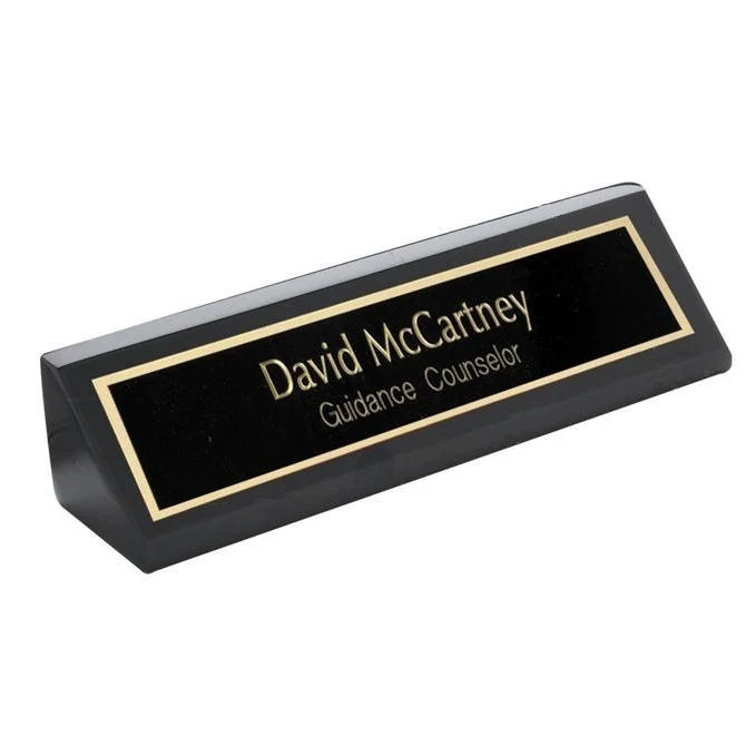 2" x 10" Black Piano Finish Wood Desk Wedge 1