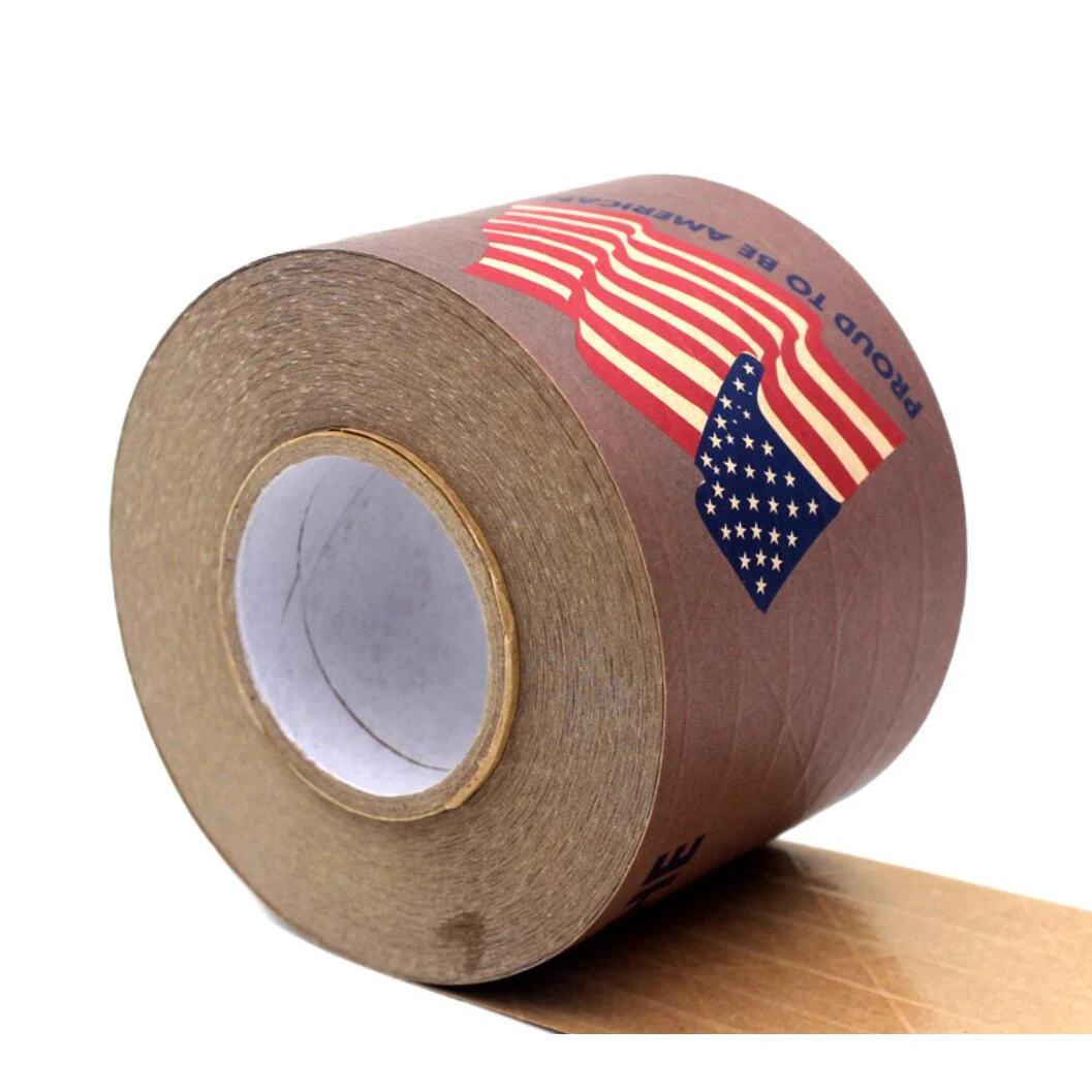 Custom 3 Color Brown Ultra Durable Water-Activated Tape 1