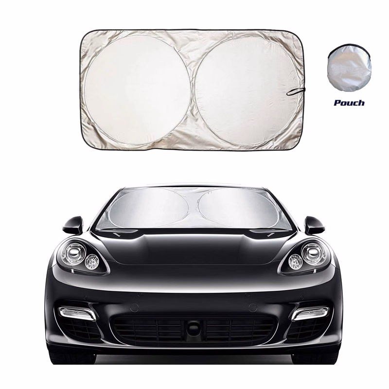 Custom Car Folding Auto Windshield Sunshade With Pouch