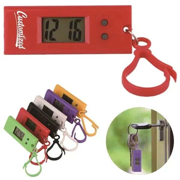 Custom Plastic Mini Digital Keychain Watch with Clip — Student & Education Giveaway 1