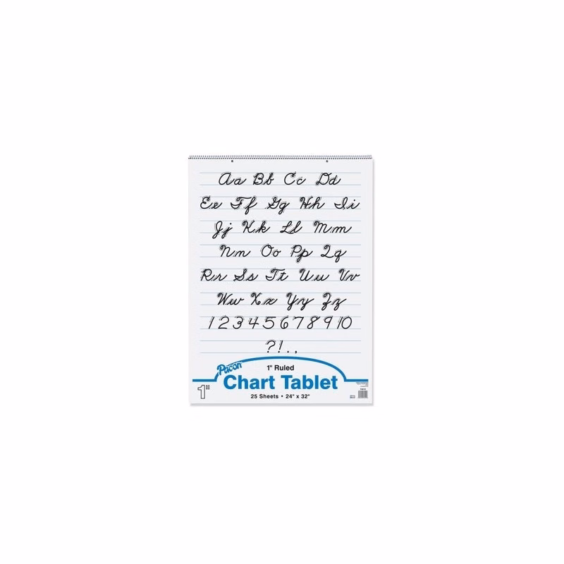 1" Cursive Spiral Chart Tablets - 25 Sheets