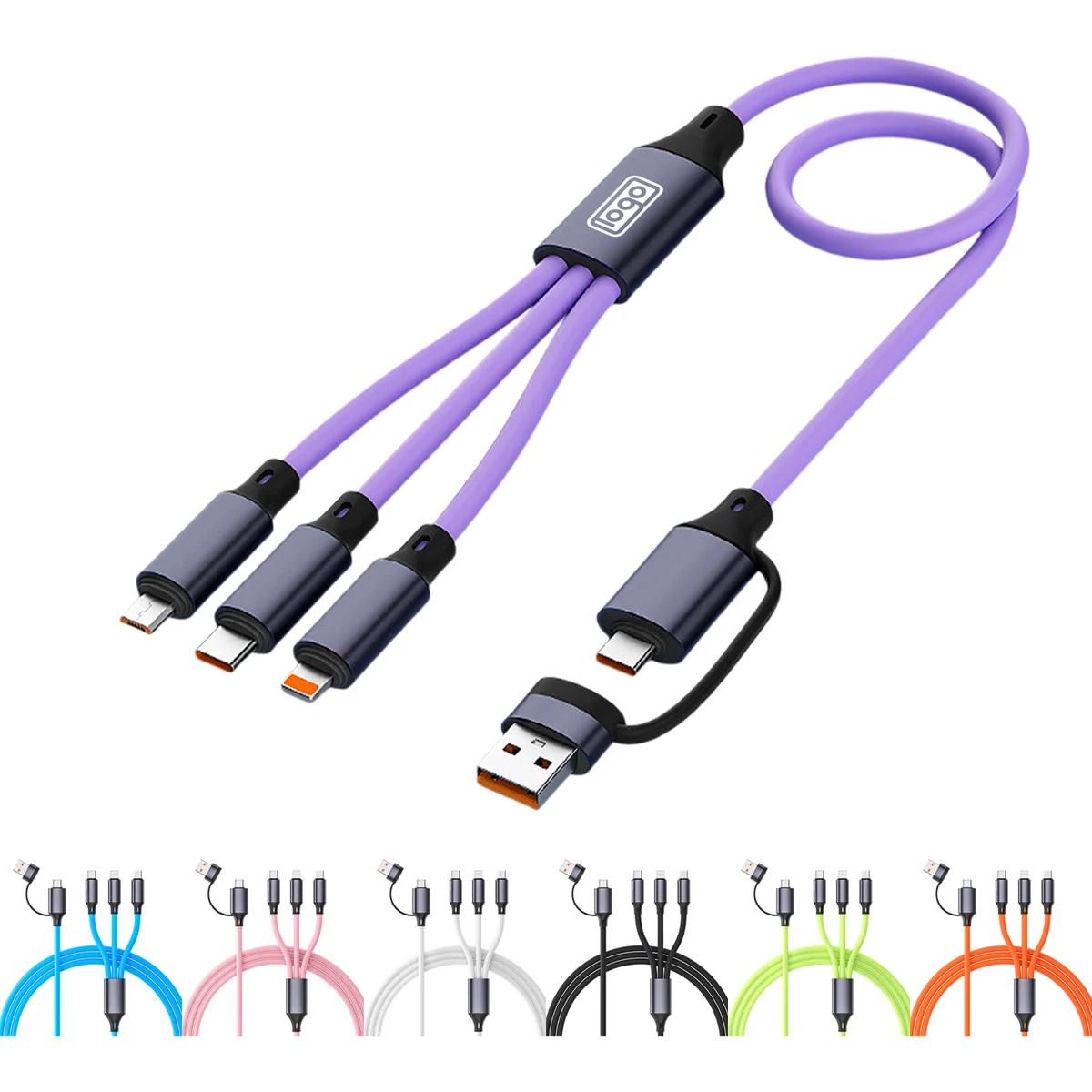 2-in-3 Silicone Fast Charging Cable 1