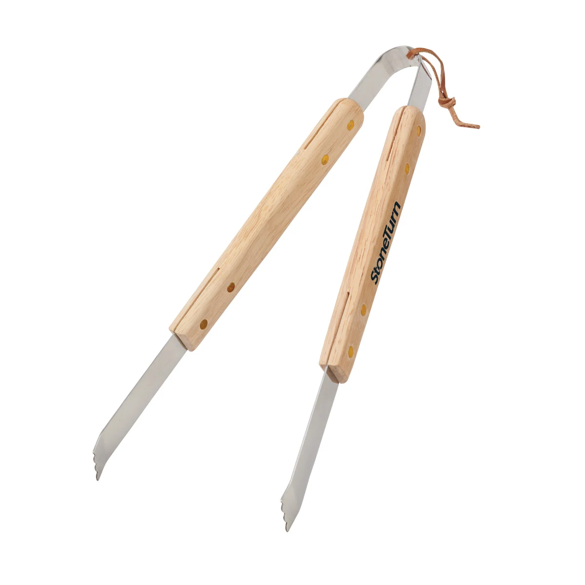 Deluxe Wood Handle BBQ Tongs 1