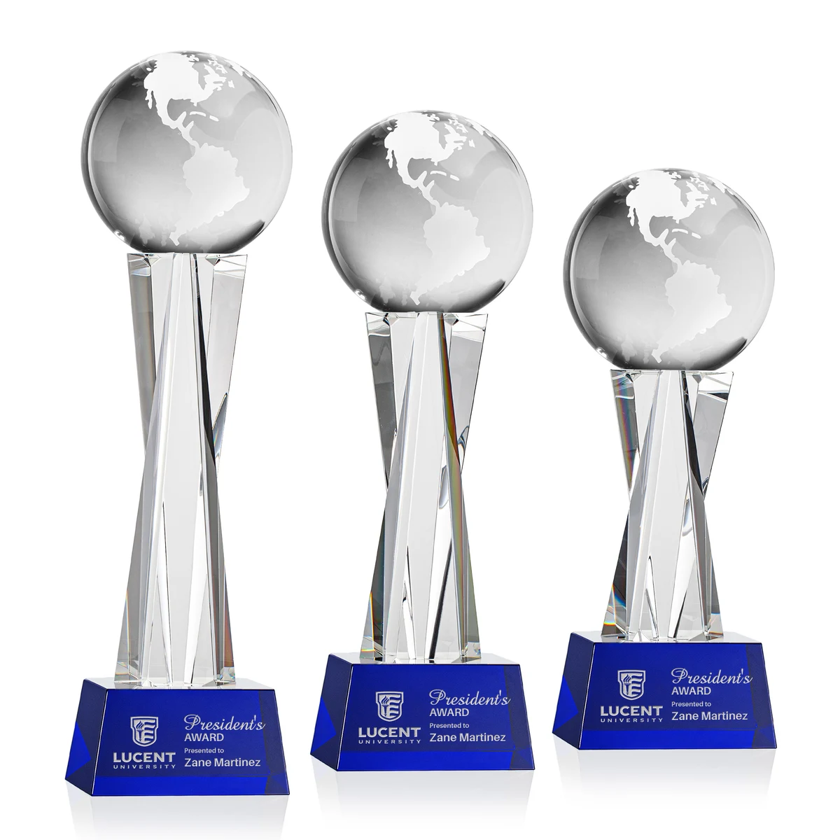 Globe Award on Grafton Base - Blue 1