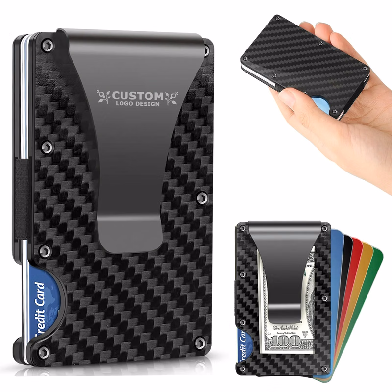 Carbon Fiber Credit Card Holder with Money Clip