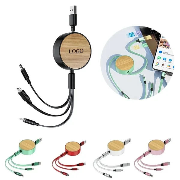 Bamboo 3-In-1 Retractable Charging Cable 1