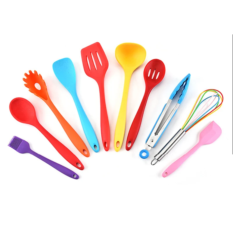 10-Piece Sets Rainbow Color Silicone Kitchenware Cooking Utensils 1